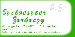 szilveszter zorkoczy business card